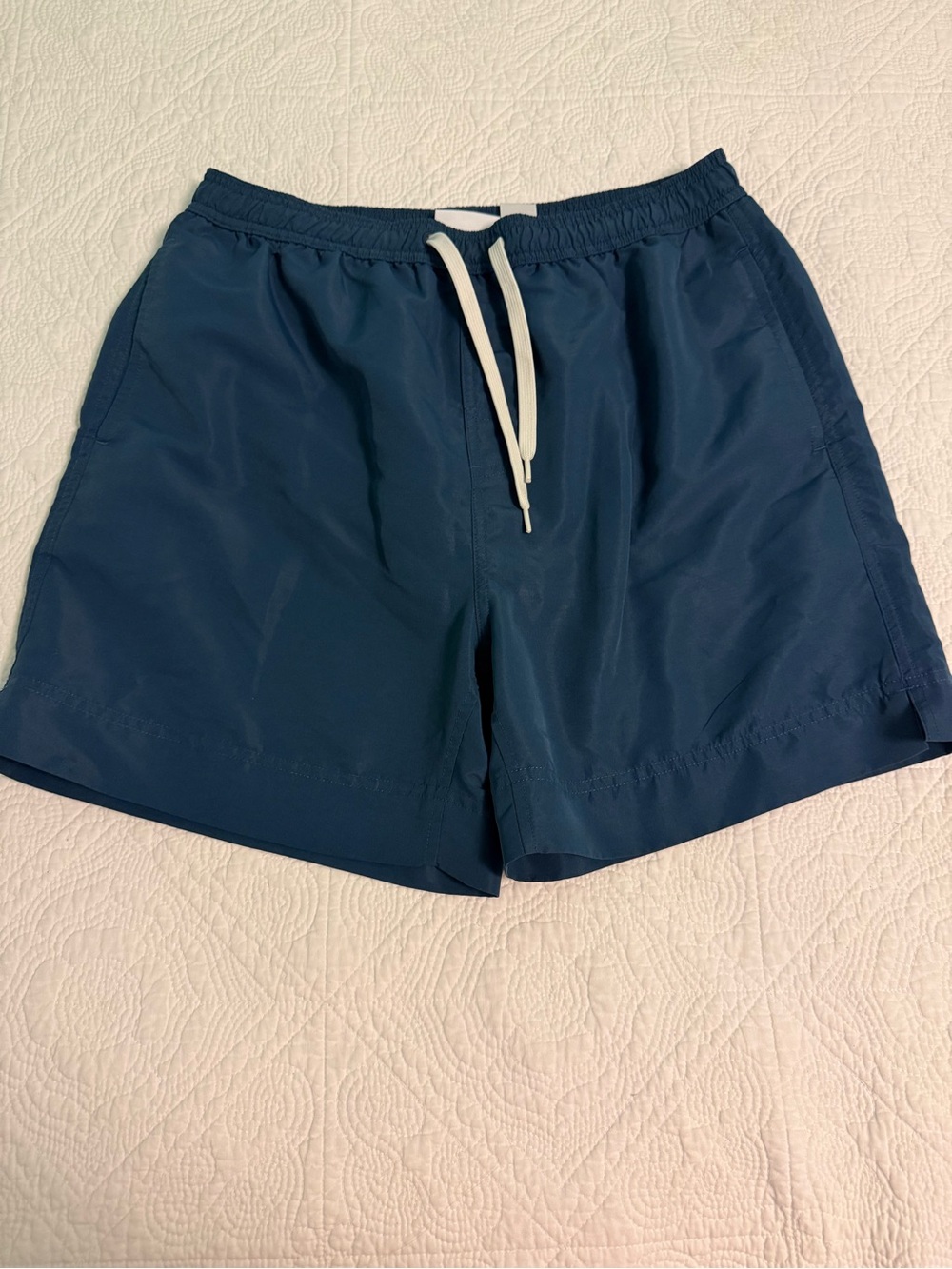 Southern Proper Navy Swim Shorts with White Drawcord